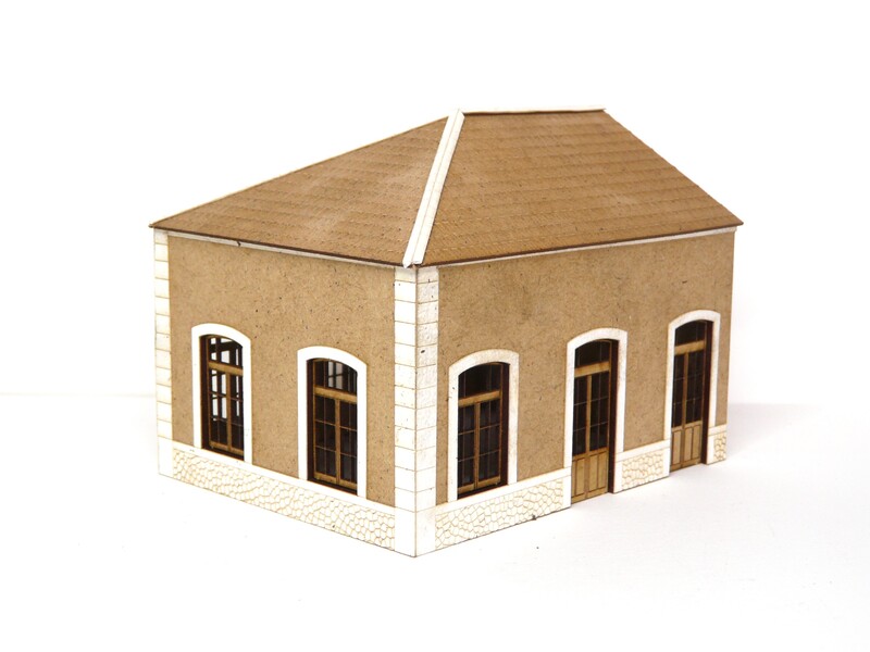 Maquette De Gare Architecturale à L'échelle 1:87 (HO) - Blanc, 13x16x16 Cm - Neuf Pour Décoration