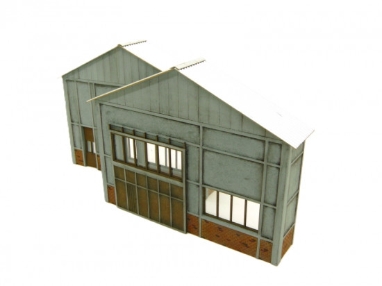 bois modelisme 106016, demi batiment ho, demi batiment 1 87 ème, demi batiment industriel ho, batiment brique 1 87 ème, 5