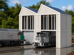 Atelier de levage SNCF demi-bâtiment