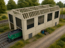 Remise moderne 2 voies - N 1/160 ème