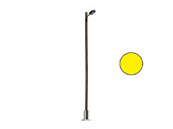 Grand lampadaire LED mat en bois, lampe carrée noire, éclairage jaune