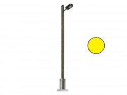 Petit lampadaire LED mat en bois, lampe carré noire, éclairage jaune