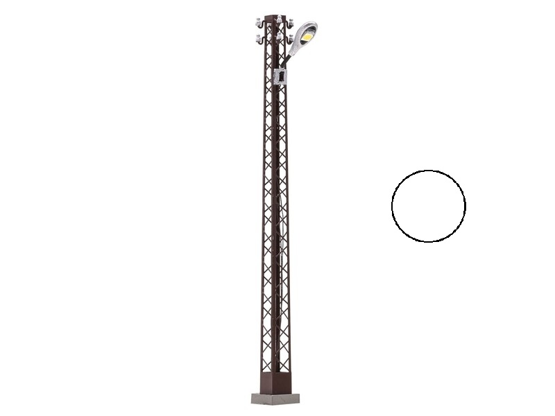 Lampadaire LED en treillis rouillé, lampe gris ovale, éclairage blanc