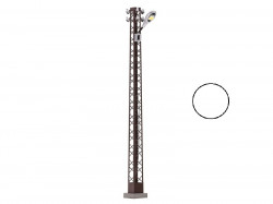 Lampadaire LED en treillis rouillé, lampe gris ovale, éclairage blanc