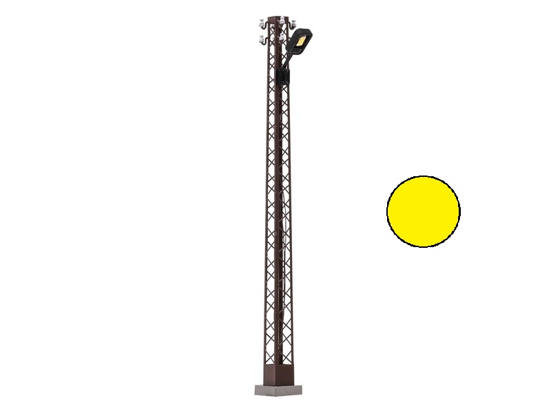 Lampadaire LED en treillis rouillé, lampe carré noire, éclairage jaune