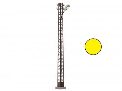 Lampadaire LED en treillis rouillé, lampe gris ovale, éclairage jaune