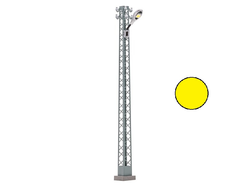 Lampadaire LED en treillis, lampe gris ovale, éclairage jaune