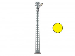 Lampadaire LED en treillis, lampe gris ovale, éclairage jaune