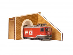 Tunnel pour voie métrique avec mur à droite