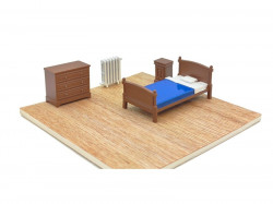 Aménagement intérieur - Chambre Simple - O 1/43 ème