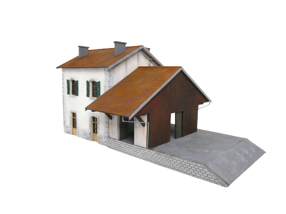 Maquette Halle à Marchandises En Bois Type Ancien – Échelle O, Kit Plâtre Non Assemblé Colinter HM201