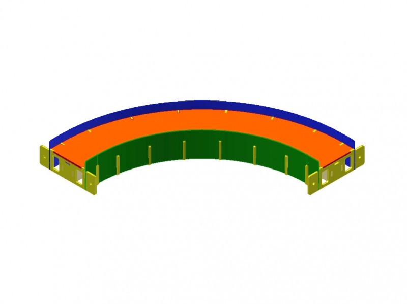 Module de coulisse en courbe