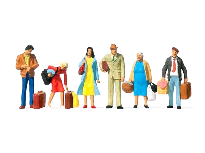 Personnages avec sacs et valises