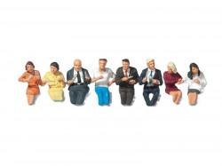 Personnages assis en train de manger