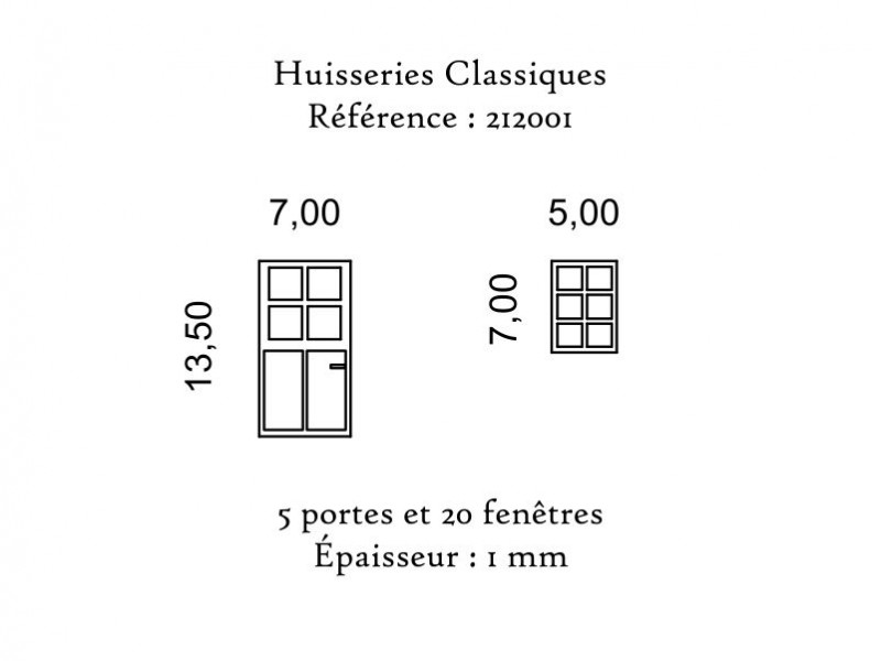 Portes et fenêtres classiques - N 1/160 ème