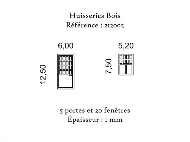Portes et fenêtres Bois - N 1/160 ème
