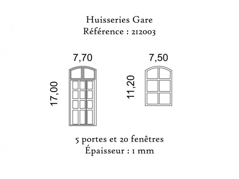 Portes et fenêtres de Gare - N 1/160 ème
