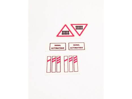 Lot 6 panneaux signalisation circulation pub sncf, voie ferroviaire ho semaphore, ancien model reduit / modelisme ferroviaire - Collection