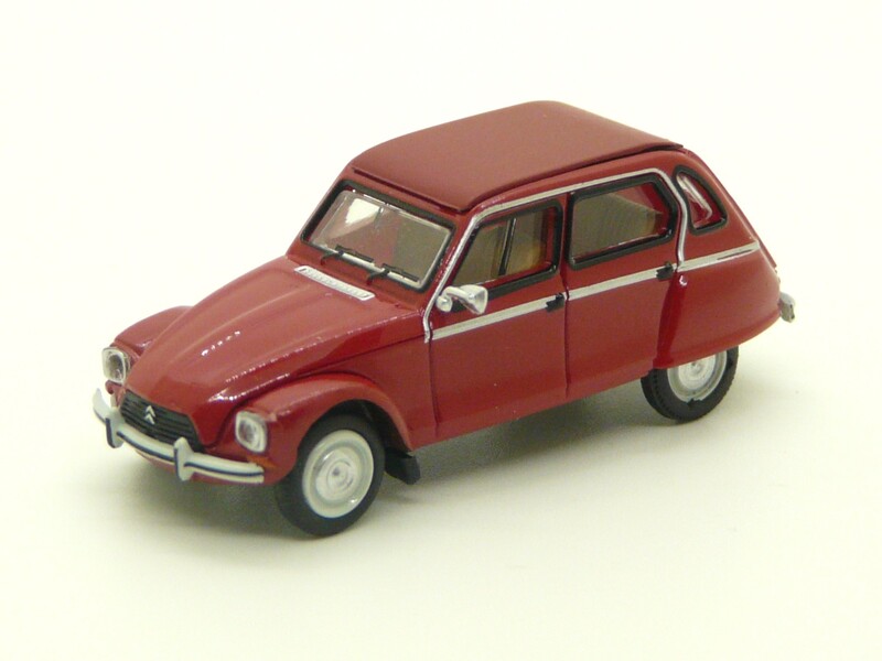 Citroen Dyane Rouge Echelle HO 1 87 me Voiture miniature BOIS