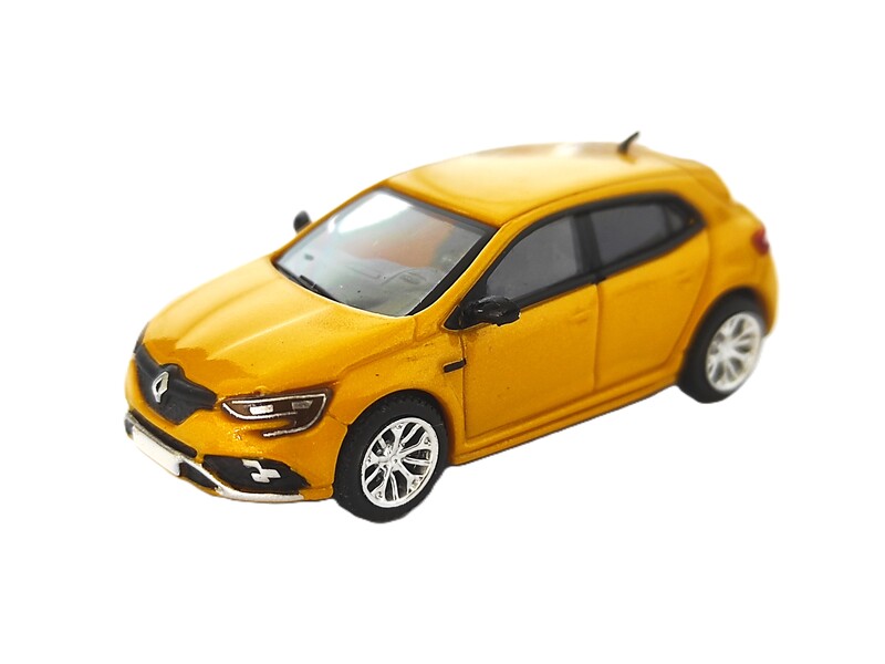 Renault Megane IV RS Miniature Jaune HO 1 87 eme SAI 7520 BOIS MODELISME