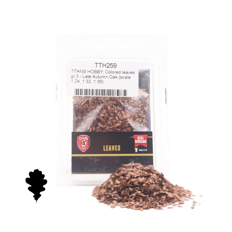Feuilles de chêne - couleur marron - O 1/43 ème